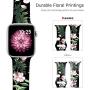 Kaome Floral Bands Compatible with Apple Watch 38mm 40mm 42mm 44mm, Soft Silicone Fadeless Pattern Printed Replacement Strap Bands for Women, Compatible with iWatch Series 5/4/3/2/1, S/M M/L