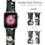 Kaome Floral Bands Compatible with Apple Watch 38mm 40mm 42mm 44mm, Soft Silicone Fadeless Pattern Printed Replacement Strap Bands for Women, Compatible with iWatch Series 5/4/3/2/1, S/M M/L