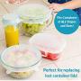 Silicone Stretch Lids,6 Pack Reusable Durable and Expandable Lids to Keep Food Fresh,Fit Various Sizes and Shapes of Containers Food Covers or Bowl Covers,6 Sizes, White