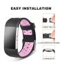 Jobese Replacement Bands Compatible with Fitbit Charge 2, 3-Pack Soft Breathable Silicone Sport Accessories Wristbands with Air Holes, Women Men