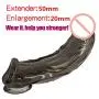 Silicone Penis Condom Expander Extended Male Chastity Toy Long Cock Sleeves Dick Socks Reusable Condom - 10-Inch Large-Size