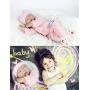 NPK Lifelike Reborn Baby Dolls Girl Soft Silicone 22 inchs 55 cm Realistic Handmade Weighted Body Pink Rabits Outfit Eyes Closed Sleeping