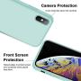 iPhone X Silicone Case, XSHNUO Liquid Silicone Gel Rubber Ultra Thin Case with Soft Microfiber Cloth Lining Cushion for Apple iPhone X (2017) 5.8 inch (Mint)