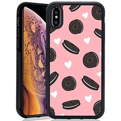 iPhone Xs iPhone X Case,Flexible Soft TPU Cover Shell,Slim Silicone Black Rubber Non-Slip Durable Design Protective Phone Case for iPhone Xs iPhone X -Biscuits