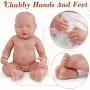 Vollence 18 Inch Eye Closed Full Silicone Baby Doll That Look Real,Not Vinyl Material Dolls,Sleeping Lifelike Baby Dolls,Realistic Newborn Real Baby Doll,Soft Handmade Silicone Alive Baby Doll - Girl