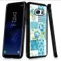 Samsung Galaxy S7 Case, Blue Flower Shock-Absorption TPU Rubber Bumper Samsung Galaxy S7 Case, Ultra Thin Slim Protective Cover for Samsung Galaxy S7-Black