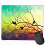 Modern Decor Waterproof Mice Pad Birds on Branch with Geometrical Abstract Rainbow Colored Sharp Lined Backdrop Custom Mouse pad 8.5&quotx7" Multicolor