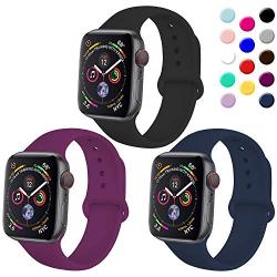 TIMTU Sport Band Compatible with Apple Watch Band 40mm 38mm 42mm 44mm, Soft Silicone Strap Replacement for Apple Watch Series 5 4 3 2 1 for Women/Men