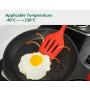 SHUNYUS Kitchen Kitchenware Stainless Steel Silicone Cookware Non-Stick Pan 10 Piece Set High Temperature Resistance Red Black
