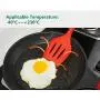 SHUNYUS Kitchen Kitchenware Stainless Steel Silicone Cookware Non-Stick Pan 10 Piece Set High Temperature Resistance Red Black