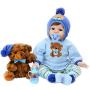 Aori Realistic Baby Doll Lifelike Reborn Baby Boy Doll 22 Inch with Plush Teddy Accessories