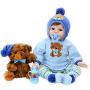 Aori Realistic Baby Doll Lifelike Reborn Baby Boy Doll 22 Inch with Plush Teddy Accessories