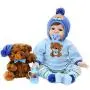 Aori Realistic Baby Doll Lifelike Reborn Baby Boy Doll 22 Inch with Plush Teddy Accessories