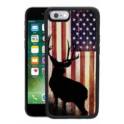 iPhone 6s 6 Case with American Flag Pattern Whimsical Design Bumper Black Soft TPU and PC Protection Anti-Slippery &Fingerprint Case for iPhone 6s 6