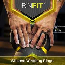 Rinfit Silicone Wedding Ring for Men/Women - 3 or 5 Rings Pack - Designed Silicone Rubber Band Thin 5.5 mm Width - Thin, Comfortable and Durable Wedding Ring Replacement - Matching Sets