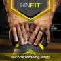 Silicone Wedding Ring/Band Men Women 4 5 Rings Pack- Designed Silicone Rubber Rings - Comfortable Durable Wedding Ring Replacement - Matching Sets - U.S Design Patent