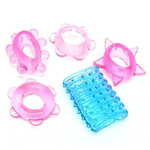 Delay Ejaculation Sex toys for Men Male 5 Different Penis Ring Cock Ring Penis Sleeve Extender Silicone 5 pieces/lot