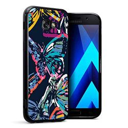 Samsung Galaxy A3 2017 Case,Flexible Soft TPU Cover Shell,Slim Silicone Black Rubber Non-Slip Durable Design Protective Phone Case for Samsung Galaxy A3 2017 -Butterfly