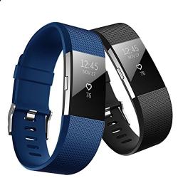 Hanlesi Bands Compatible with Fitbit Charge 2, Soft Silicone Breathable Fashion Sport Strap for Fit bit Charge2 Replacement Original Accessory