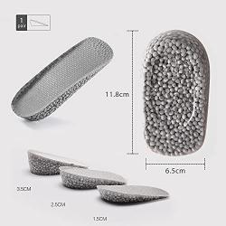 Height Increase Insoles Half Pad Silicone Insoles Gel Heel Cushion Shock Absorption Pads Soft Washable Women Men Heighten Insoles