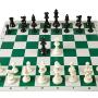 Best Chess Set Ever - Chess Board Game with Triple Weight Pieces, Green Silicone Board
