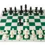 Best Chess Set Ever - Chess Board Game with Triple Weight Pieces, Green Silicone Board