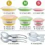 Silicone Collapsible Storage Bowls with Lids - Set of 3, IHUIXINHE Food Grade Silicone FDA Approved, Foldable Expandable Bowls for Food Water Feeding, Portable Travel Bowl, Free Foldable Spoon & Fork