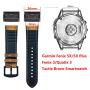 OTOPO Compatible Fenix 5X / 5X Plus Bands, 26mm Quick fit Hybrid Sport Band Vintage Leather Sweatproof Strap Wrist Band for Garmin Fenix 5X/5X Plus/3/3HR Smartwatch (Crazy Horse Brown)