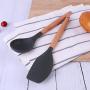 Silicone Kitchen Utensils, Silicone Appliance Set, Non-Stick Shovel Spoon, Wooden Handle, Food Grade Silicone Non-Stick Heat-Resistant Silicone Kitchenware, Kitchenware