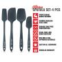 Silicone Spatula Set | 4 Versatile Tools Created for Cooking, Baking and Mixing | One Piece Design, Non-Stick & Heat Resistant | Strong Stainless Steel Core (UpGood Kitchen Utensils, Formal Grey)