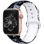 Kaome Floral Bands Compatible with Apple Watch 38mm 40mm 42mm 44mm, Soft Silicone Fadeless Pattern Printed Replacement Strap Bands for Women, Compatible with iWatch Series 5/4/3/2/1, S/M M/L