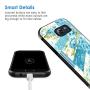 Samsung Galaxy S6 Case, Blue Flower Shock-Absorption TPU Rubber Bumper Samsung Galaxy S6 Case, Ultra Thin Slim Protective Cover for Samsung Galaxy S6-Black