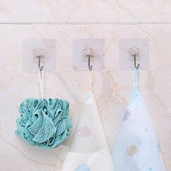 MOVEmen Hook 4PC Strong Transparent Suction Cup Sucker Wall Hooks Hanger for Kitchen Bathroom Coat Hook Strong Jewelry Stand Kitchenware Storage Rack Keychain Hook Home Decoration Wallet Handbag Hook