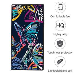 iPhone 7 8 Case,Flexible Soft TPU Cover Shell,Slim Silicone Black Rubber Non-Slip Durable Design Protective Phone Case for iPhone 7 8 -Butterfly