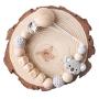 Natural Wooden Animal Crochet Beads Teether Wooden Pacifier Clip Chewable Infant Holder Baby Teether Toys Neutral Baby Shower Gift