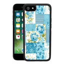 iPhone 6s 6 Case, Blue Flower Shock-Absorption TPU Rubber Bumper iPhone 6s 6 Case, Ultra Thin Slim Protective Cover for iPhone 6s 6-Black