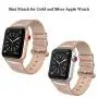 SWEES Leather Band Compatible for Apple Watch 38mm 40mm, Genuine Leather Shiny Bling Strap Compatible iWatch Series 5 Series 4 Series 3 Series 2 Series 1, Sports & Edition Women, Glistening Rose Gold