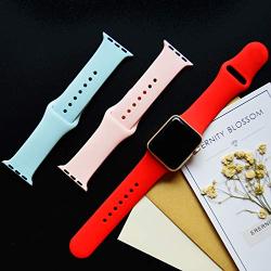 TIMTU Sport Band Compatible with Apple Watch Band 40mm 38mm 42mm 44mm, Soft Silicone Strap Replacement for Apple Watch Series 5 4 3 2 1 for Women/Men
