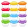 Leakproof Baby Food Storage | 12 Container Set | Premium BPA Free Small Plastic Containers with Lids Lock in Freshness, Nutrients & Flavor - Freezer & Dishwasher Safe 4oz Snack Containers for Kids