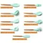 Silicone Kitchenware Set, 9 Pieces of Wooden Handle Cooking Tools, BPA-Free Silicone Spatula Spoon, Kitchen Utensils, Non-Stick Cookware Cutlery Set