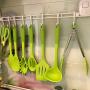 10 Piece Silicone Kitchenware - Kitchen Utensils Set Cooking Baking Tool Heat Resistant Nonstick Cookware Brush Turner Spoon Spatulas Green