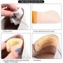 4 Pairs Silicone Heel Grips Heel Cushion Pads Liner Self-Adhesive Shoe Insoles Foot Care Protector, Beige and Black