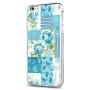 iPhone 6s 6 Case, Soft TPU Slim-Fit Flexible Ultra-Thin Clear Case, Full-Body Rugged Bumper Print Blue Flower Case for iPhone 6s 6, Transparent