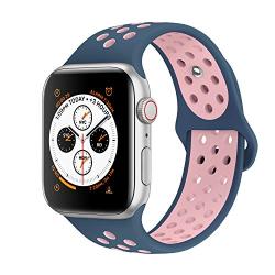 AdMaster Bands Compatible with Apple Watch 38mm 40mm 42mm 44mm,Soft Silicone Replacement Wristband Compatible with iWatch Series 1/2/3/4