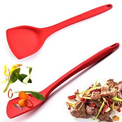 Hjyi Silicone Kitchen Utensils Set non-stick pot Chinese frying shovel integrated silicone fried kitchen shovel kitchenware (2-piece set)