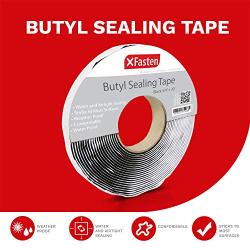 XFasten Black Butyl Seal Tape 1/8-Inch x 3/4-Inch x 30-Foot Leak Proof Putty Tape for RV Repair, Window, Boat Sealing, Glass and EDPM Rubber Roof Patching