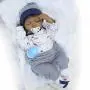 Pinky Lifelike 55cm 22 inch Sleeping Soft Silicone Dolls Reborn Baby Boy Dolls Realistic Looking Newborn Baby Doll Black Indian Handmade Toddler Birthday Xmas Gift