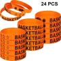 Norme 24 Pieces Basketball Silicone Bracelets Boy Rubber Wristbands Basketball Bracelet Party Favors for School Gifts Supplies (24 Pieces)