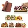 Silicone Swiss Roll Cake Mat - Non Stick Baking Rolling Kitchen Kitchenware Cooking Tools Oven Grill Brown