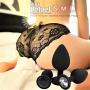 3pcs Silicone Ana.les Massage Toy with Super Long Fox Tail Plugs Back Wand Massage for Women&Male (Gray+Black)